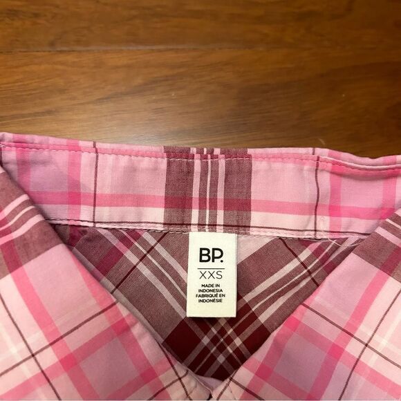 BP Nordstrom Pink Refined Plaid Shirt in XXS NWT - Picture 2 of 3